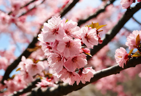 Blooming fruit tree at spring in the gardenの素材