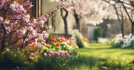 Spring in a country gardenの素材