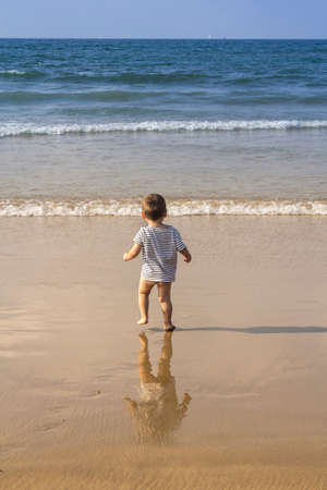 meeting with the seaの写真素材