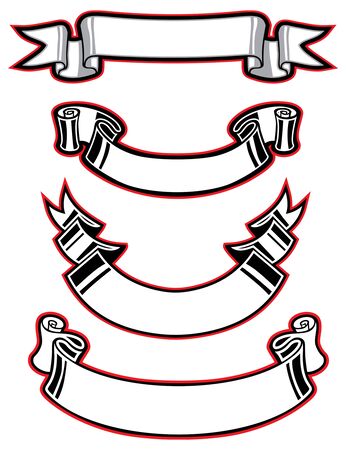 set of ribbon vectorのイラスト素材