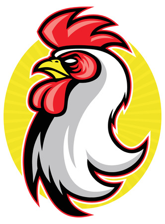 rooster head mascotのイラスト素材