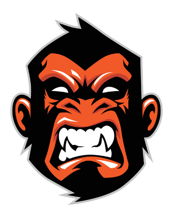 angry monkey head Vector illustration.