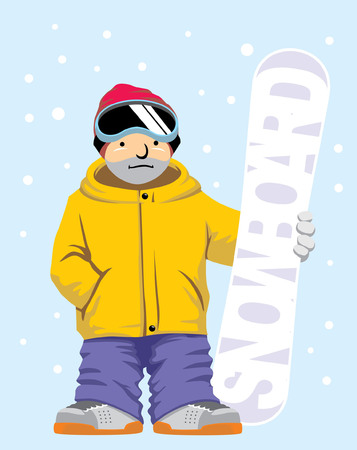 simple cartoon vector of snowboarding manのイラスト素材