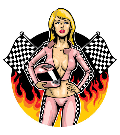 Sexy girl of automotive racing conceptのイラスト素材