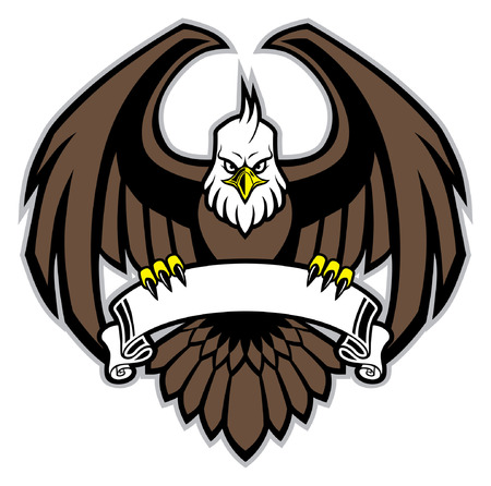 eagle mascot hold the blank ribbonのイラスト素材