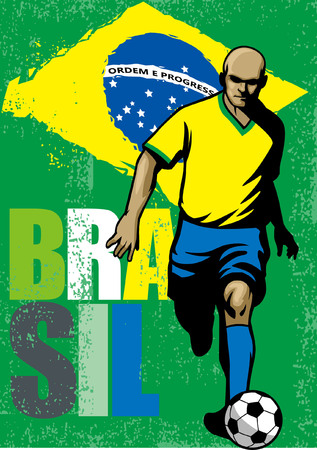 brazil football playerのイラスト素材