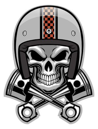 skull of motorcycle riderのイラスト素材