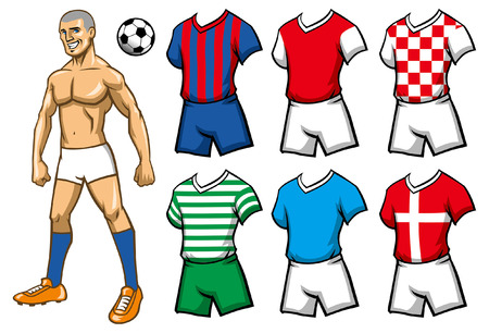 set of soccer jerseyのイラスト素材