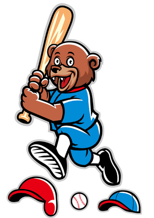 bear cub mascot of baseballのイラスト素材