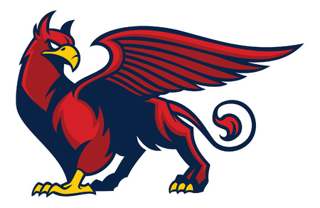 griffin in sport mascot styleのイラスト素材