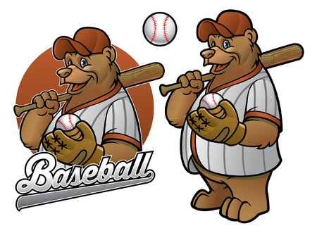 grizzly bear as baseball mascotのイラスト素材