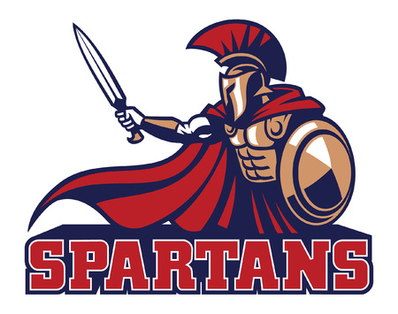 spartan in sport mascot styleのイラスト素材