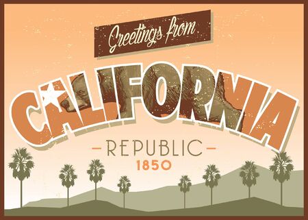 greeting card from californiaのイラスト素材