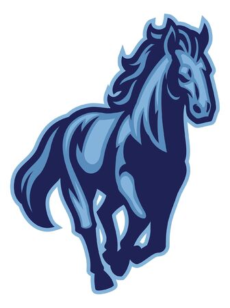 mustang horse mascotのイラスト素材