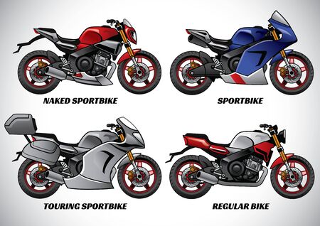 set of various motorcycleのイラスト素材