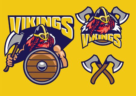 collection of viking warrior setのイラスト素材