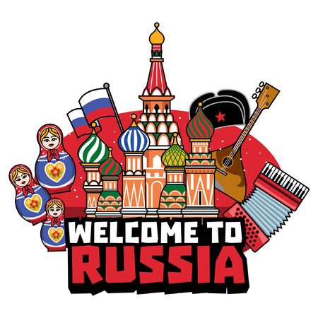 greeting welcome to russiaのイラスト素材