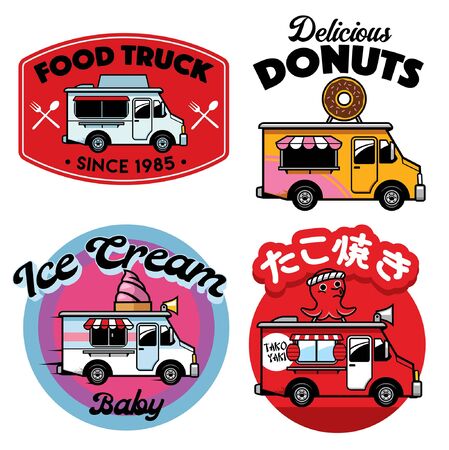 food truck vector design set collectionのイラスト素材
