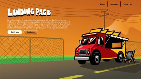 landing page design of food truck themeのイラスト素材