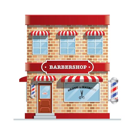 barbershop vector buildingのイラスト素材