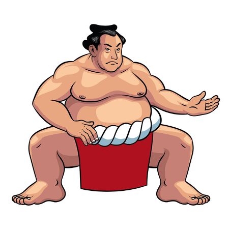 japanese sumo character mascotのイラスト素材