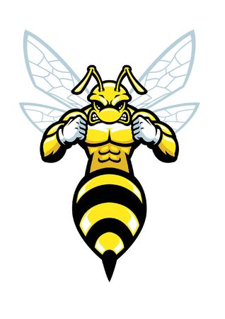 vector of angry hornet pose attackのイラスト素材
