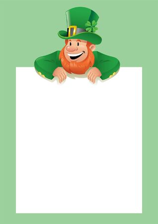 happy leprechaun with a blank space for textのイラスト素材