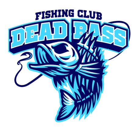 Largemouth bass fish skull mascotのイラスト素材