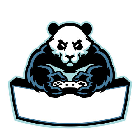 vector of panda mascot logo gaming e-sportのイラスト素材