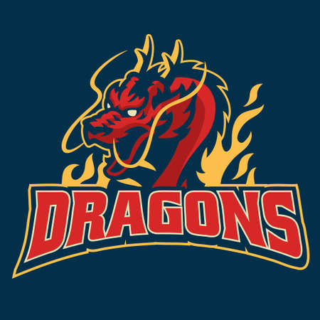 Angry head of dragon sportのイラスト素材