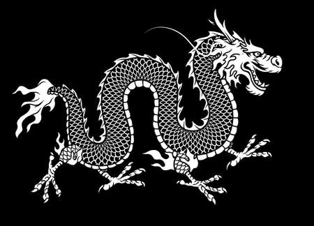 hand drawn style of asian dragonのイラスト素材