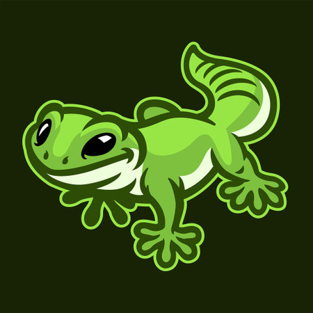 Gecko  funny cartoon characterのイラスト素材