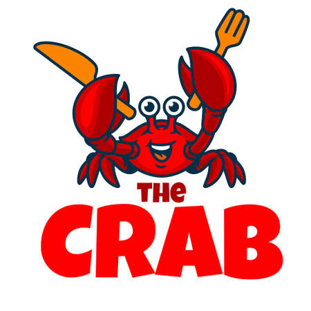 vector of Cute Crab Food Mascot Logoのイラスト素材