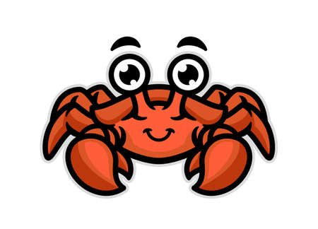 vector of Cute Crab Mascot Logoのイラスト素材