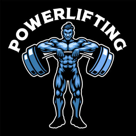 vector of Powerlifting Mascot for Gymのイラスト素材