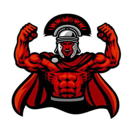 vector of Roman Warrior Muscle Mascotのイラスト素材
