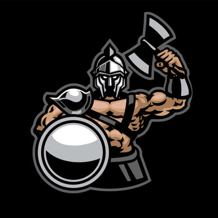vector of Gladiator Warrior Mascot Sport Styleのイラスト素材