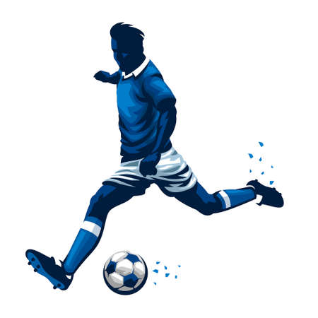 vector of soccer player kicking the ballのイラスト素材
