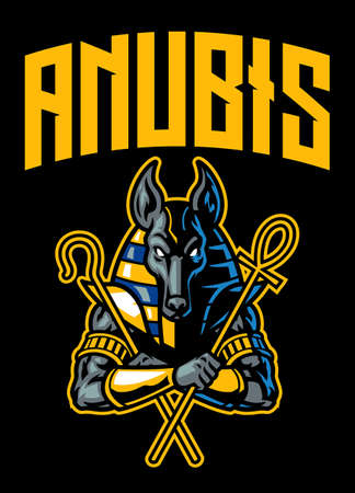anubis of god egyptian in sport and esport mascot logo styleのイラスト素材