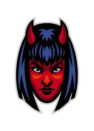 head of beautiful devil faceのイラスト素材
