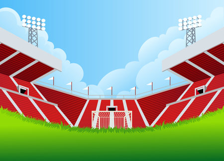 sport soccer football stadium in a dayのイラスト素材