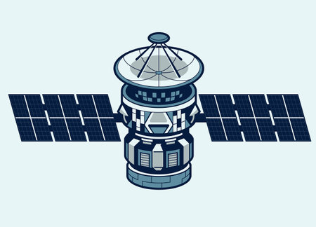 Space Satellite Rocket Hi technologyのイラスト素材