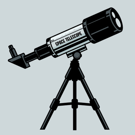 Space Telescope stands on the tripodのイラスト素材