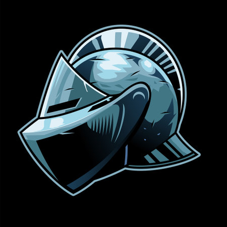 Knight head Helmet in Hand Drawn Styleのイラスト素材