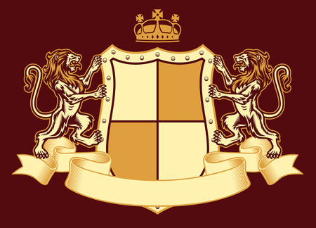 Heraldic Lion Crest Designのイラスト素材