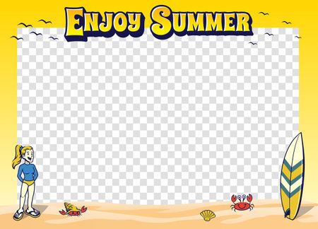 Frame Background Design of Enjoy Summer Holidayのイラスト素材