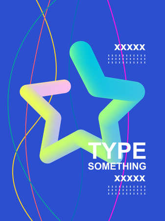 Pentagram fluid gradient poster templateのイラスト素材