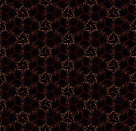 Digital flowers. Futuristic seamless pattern on black background. Abstract design of repeating...