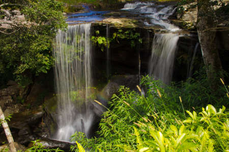 waterfall in National park,Thailandの写真素材