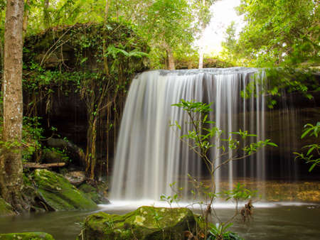 waterfall in National park,Thailandの写真素材